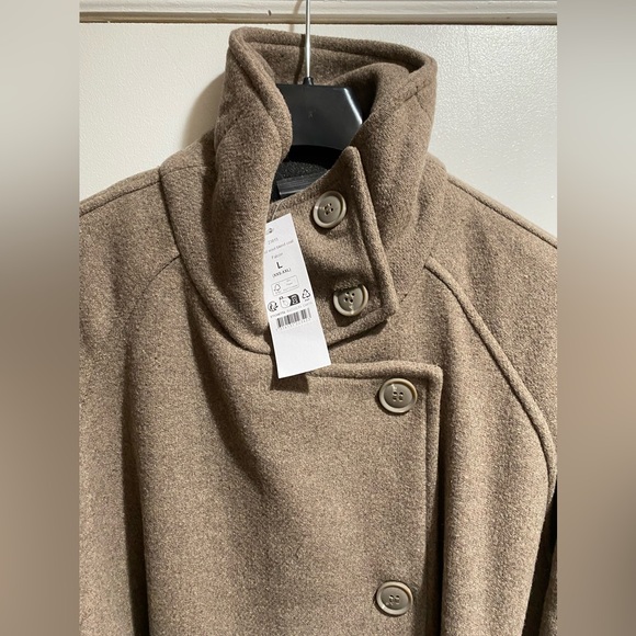 ASOS Brown Funnel Neck Long Wool Coat - Picture 5 of 10